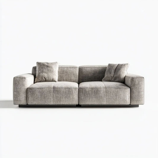 Dwuosobowa sofa z tkaniny szara 220 x 100 x 85 cm