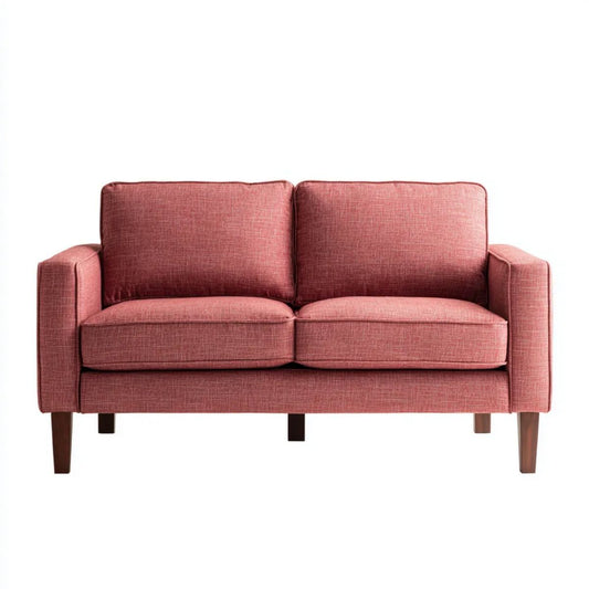 Różowa sofa dwuosobowa z tapicerką poliestrową 150 x 85 x 85 cm
